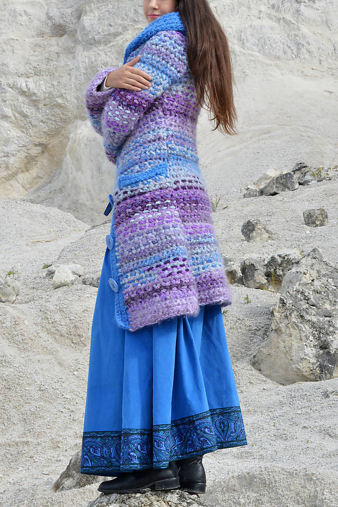 Women Casual Long Sleeve Plus Size Outwear - Purple