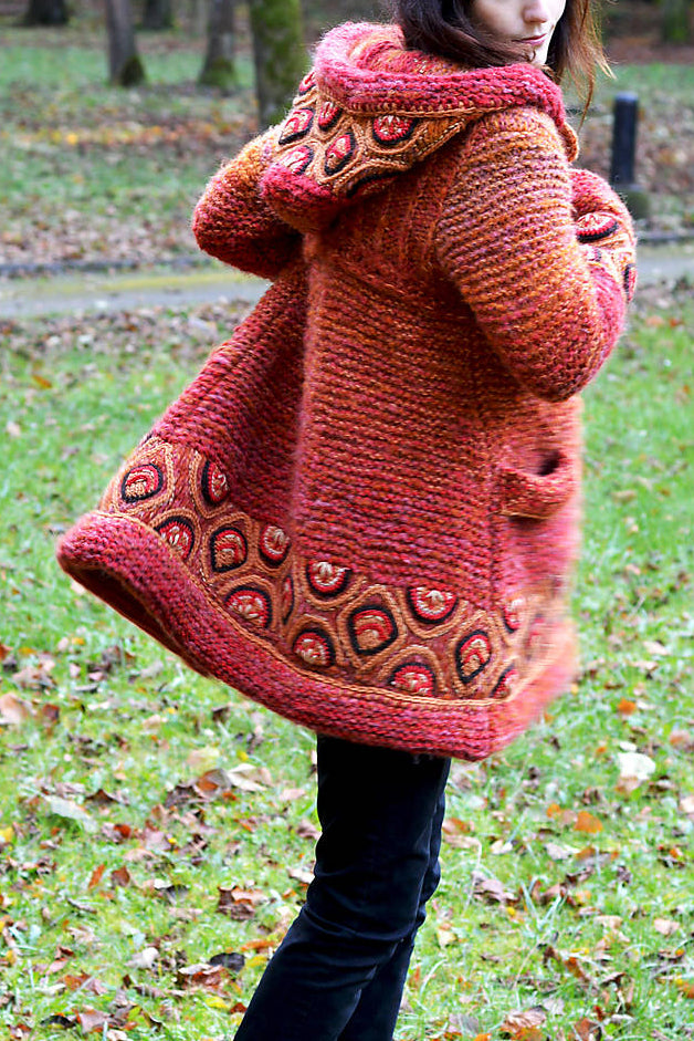 Women Long Sleeve Plus Size Outwear - Orange