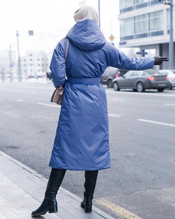 Long Cotton Jacket With Hooded Belt