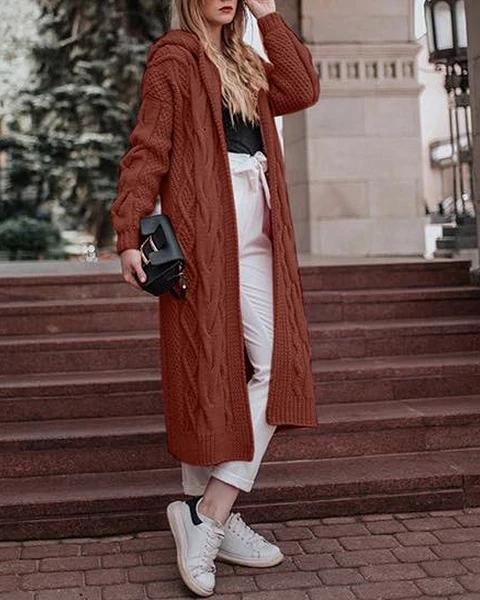 Longs Sweater Wind Coat Women Fall Solid Fashionable Outwear Coat