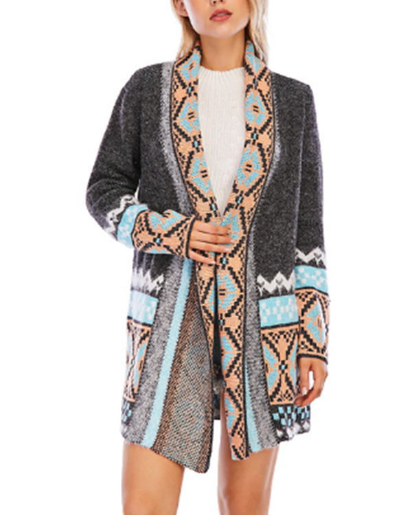 Women's Bohemian  Midi Knitted Cardigan