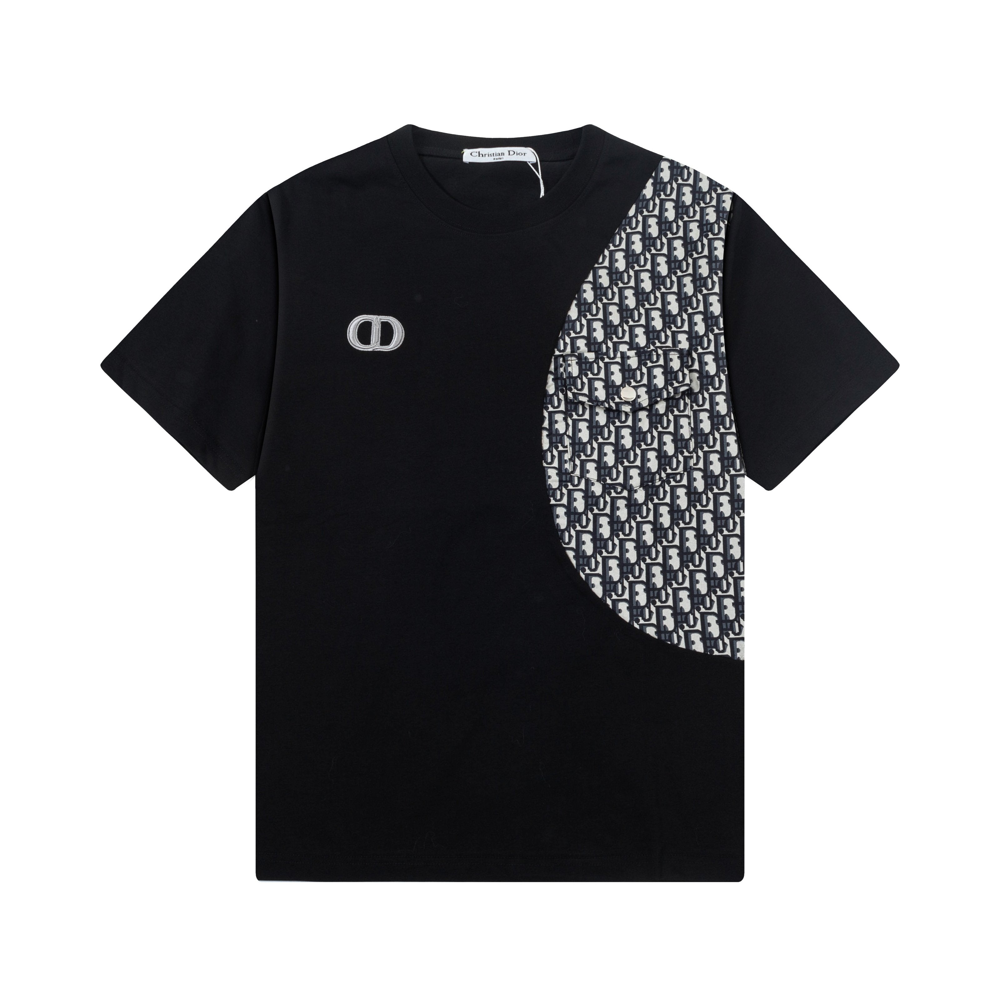 2025ss embroidered splicing t-shirt