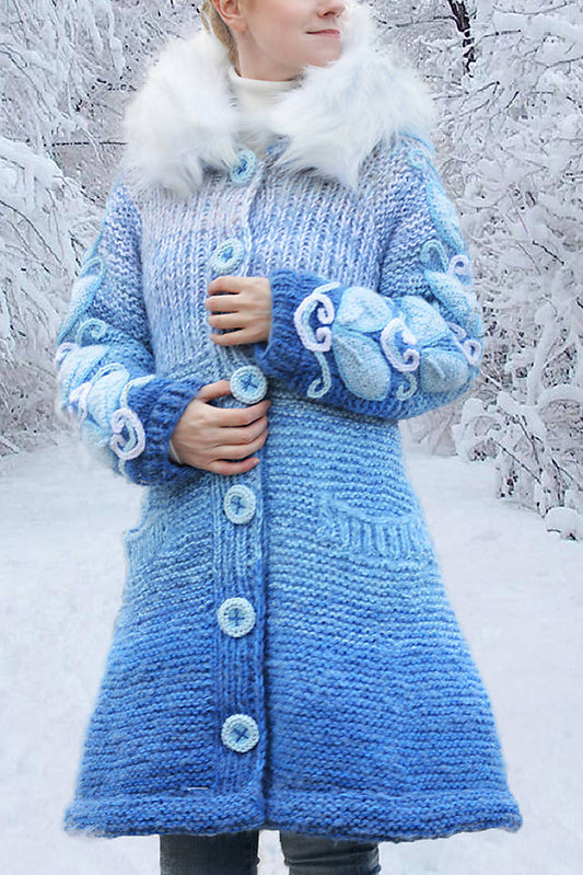 Women Casual Plus Size Long Sleeve Outwear -Blue - Last 58 pcs Left