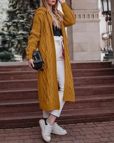 Longs Sweater Wind Coat Women Fall Solid Fashionable Outwear Coat