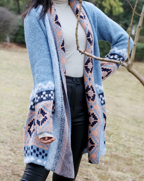 Women's Bohemian  Midi Knitted Cardigan