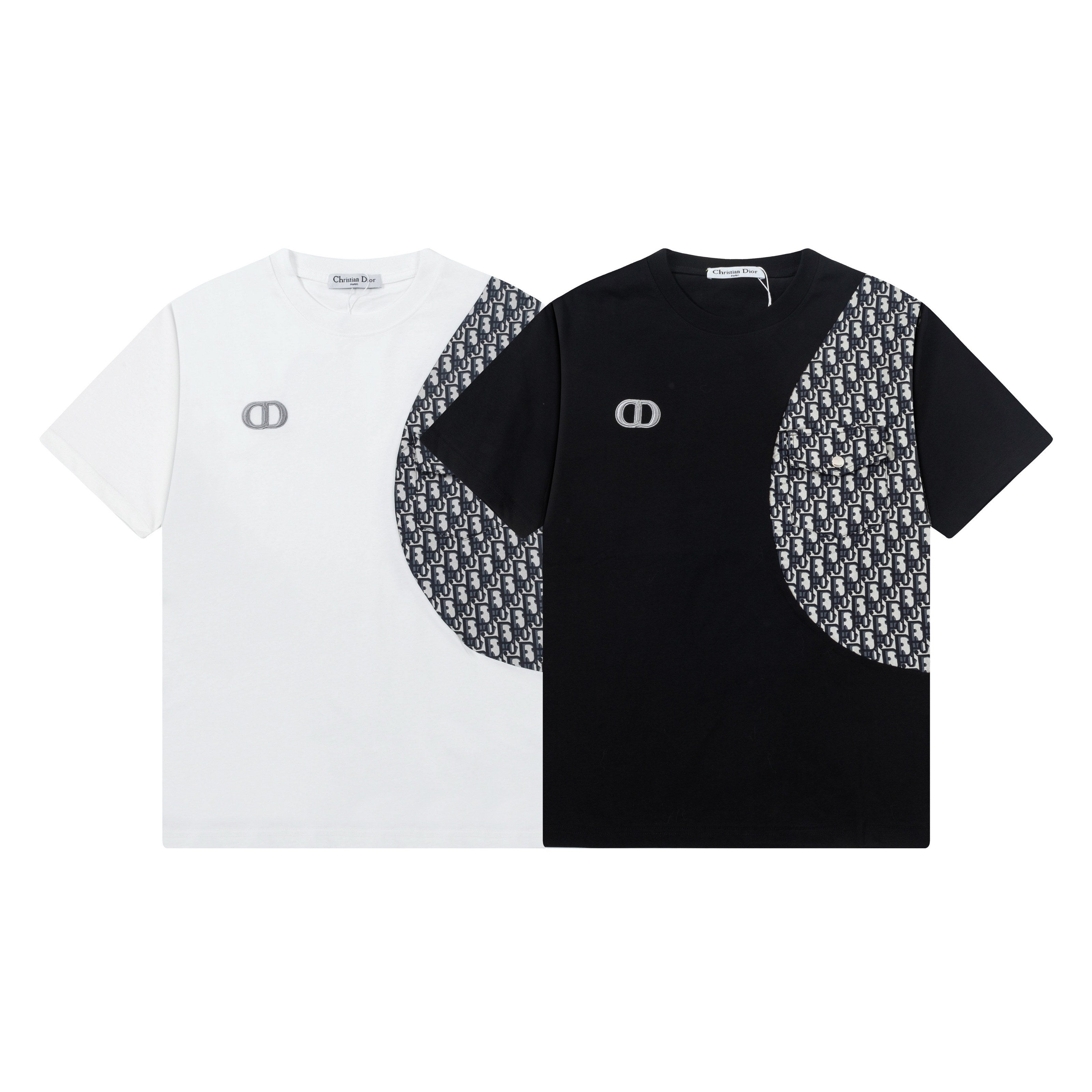 2025ss embroidered splicing t-shirt